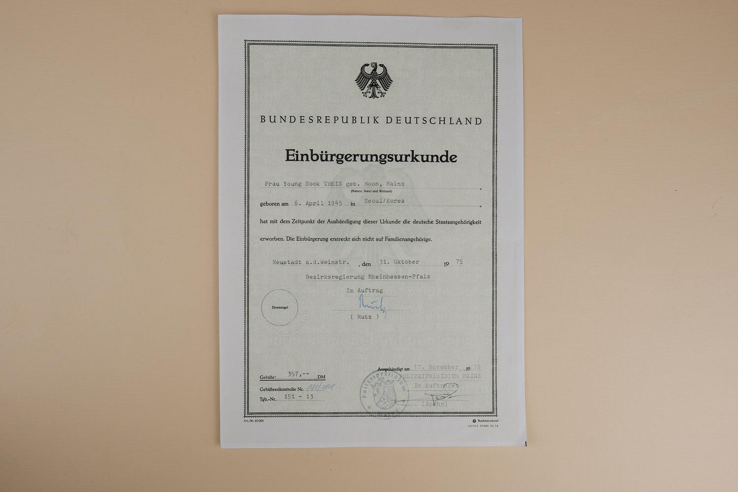 독일국적취득증